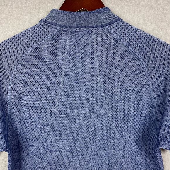 Lululemon Shirt Mens S Midnight Shadow Tempest Blue Metal Vent Tech Polo - Picture 5 of 7